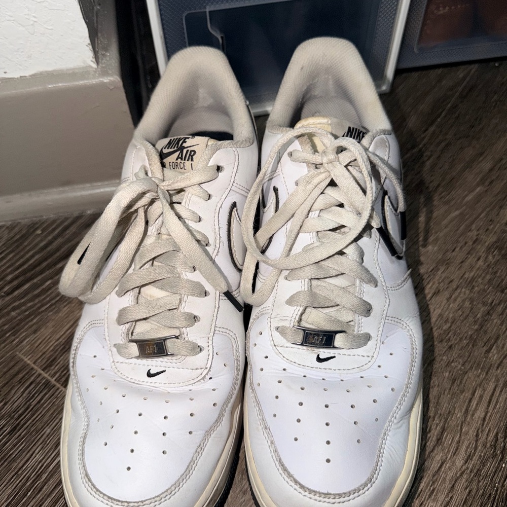 Nike Air Force 1 Men's White and Cream Sneakers